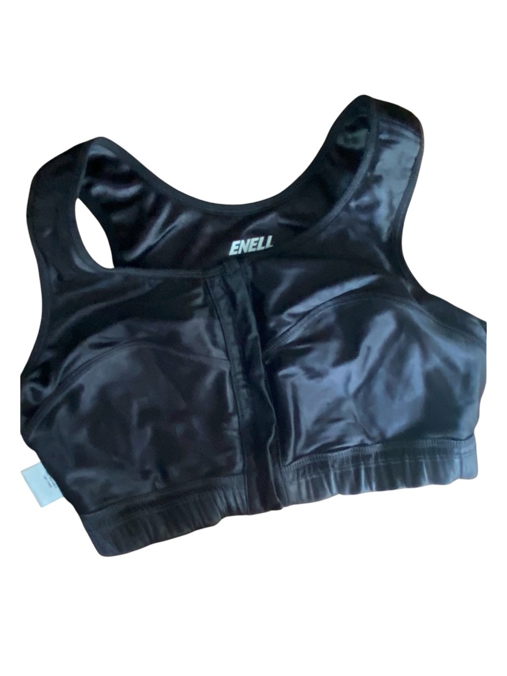 ENELL Black High Impact Sports Bra 38” - 42” Front Hook-and-Eye Closure